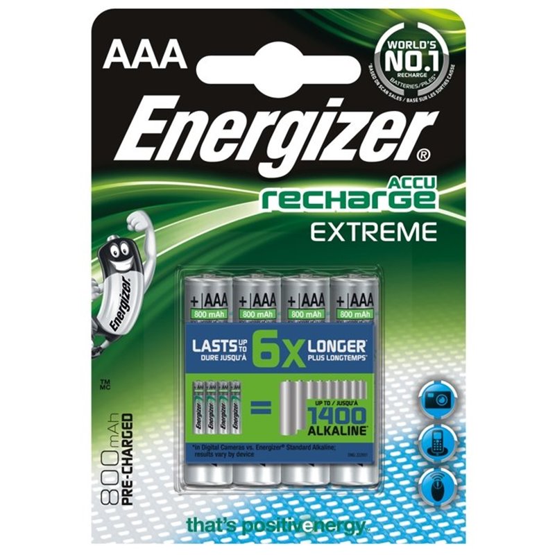 Nabíjecí baterie Energizer Extreme AAA 800mAh 4ks